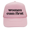 Women Cum First Trucker Hat Light Pink/Black *Pre-Order*