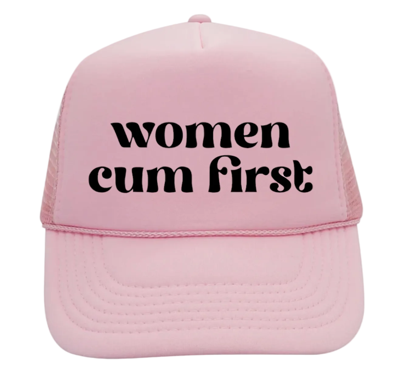 Women Cum First Trucker Hat Light Pink/Black *Pre-Order*