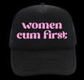 Women Cum First Trucker Hat Black/Pink *Pre-Order*