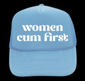 Women Cum First Trucker Hat Light Blue/White *Pre-Order*