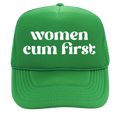 Women Cum First Trucker Hat Kelly Green/White *Pre-Order*